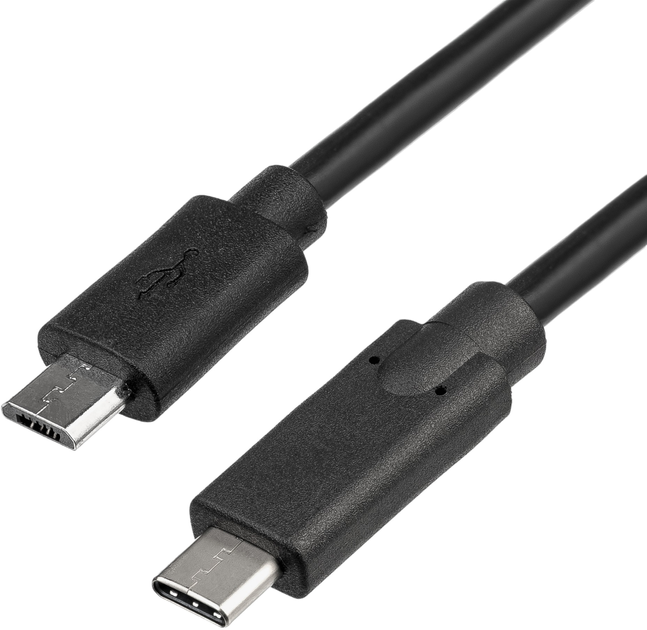 Кабель Akyga micro-USB Type-B - USB Type-C 1 м Black (AK-USB-16) - зображення 1
