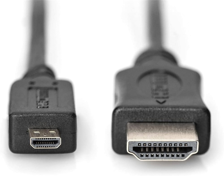 Kabel Assmann micro-HDMI - HDMI M/M 2 m Black (AK-330109-020-S) - obraz 1