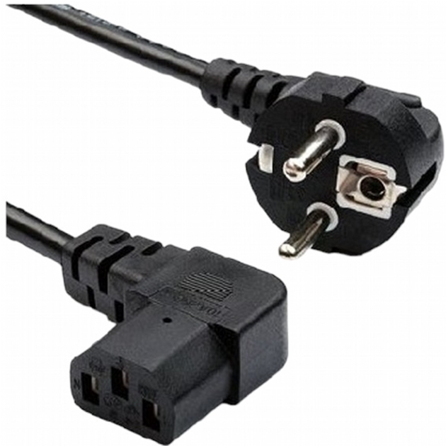 Kabel zasilający Digitus CEE7/7 - C13 M/F 0.75 m Black (AK-440109-008-S) - obraz 1