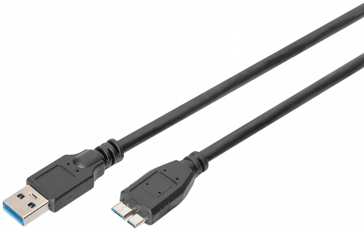Kabel Assmann USB Type-A - micro-USB M/M 1 m Black (AK-300116-010-S) - obraz 1