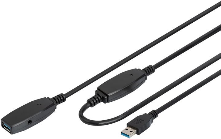 Kabel Digitus USB Type-A M/F 20 m Black (DA-73107) - obraz 1