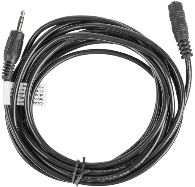 Kabel Lanberg Mini Jack 3.5 mm M/F 1.5 m Black (CA-MJFJ-10CC-0015-BK) - obraz 1