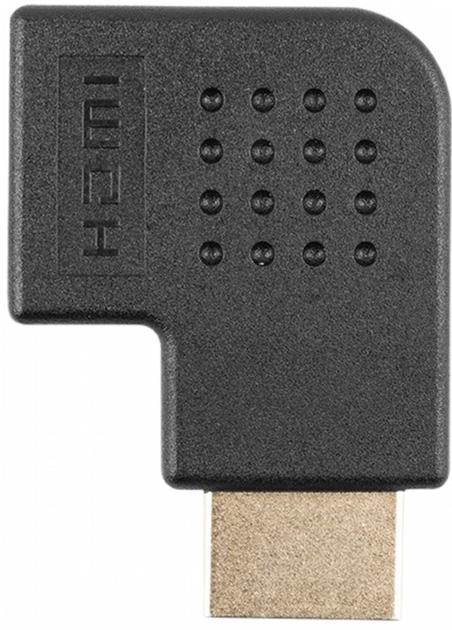 Адаптер кутовий Lanberg HDMI - HDMI up M/F Black (AD-0034-BK) - зображення 1
