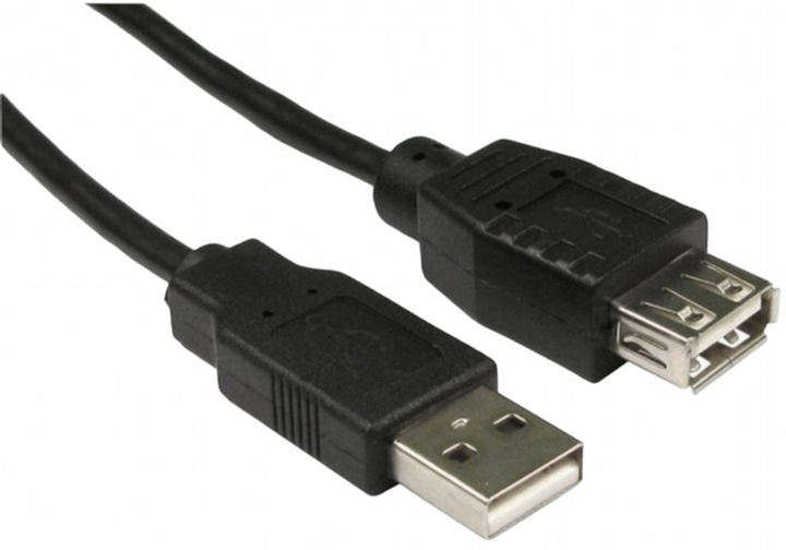 Kabel Lanberg USB Type-A M/F 5 m Black (CA-USBE-10CC-0050-BK) - obraz 1