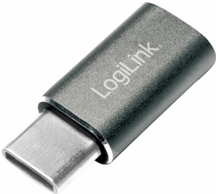 Adapter Logilink USB Type-C - micro-USB Silver (4052792044713) - obraz 1