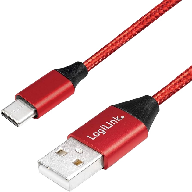 Kabel Logilink USB Type-A - USB Type-C 1 m Red (4052792052756) - obraz 1