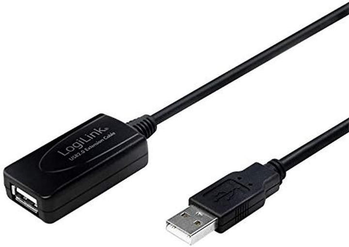 Подовжувач Logilink USB Type-A - USB Type-A 10 м Black (4260113576298) - зображення 1