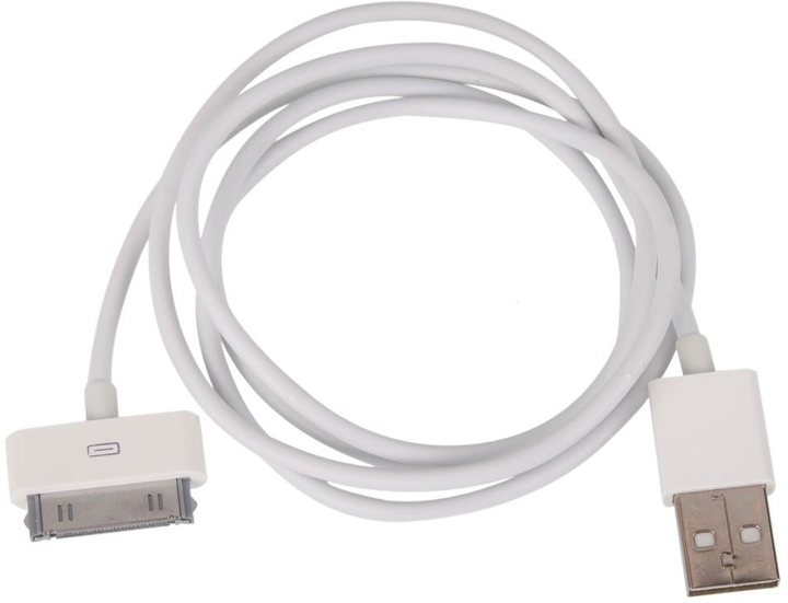 Kabel Akyga USB Type-A - Apple 30-pin 1 m White (AK-USB-08) - obraz 1