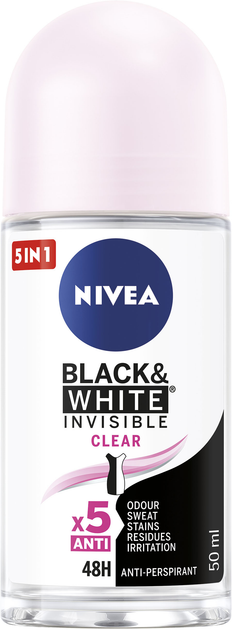 Антиперспірант NIVEA Black and White clear невидимий в спреї 48 годин 50 мл (42246947) - зображення 1