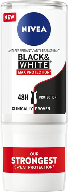 Антиперспірант NIVEA Black and White max protection кульковий для чоловіків 48 годин 50 мл (42419686) - зображення 1