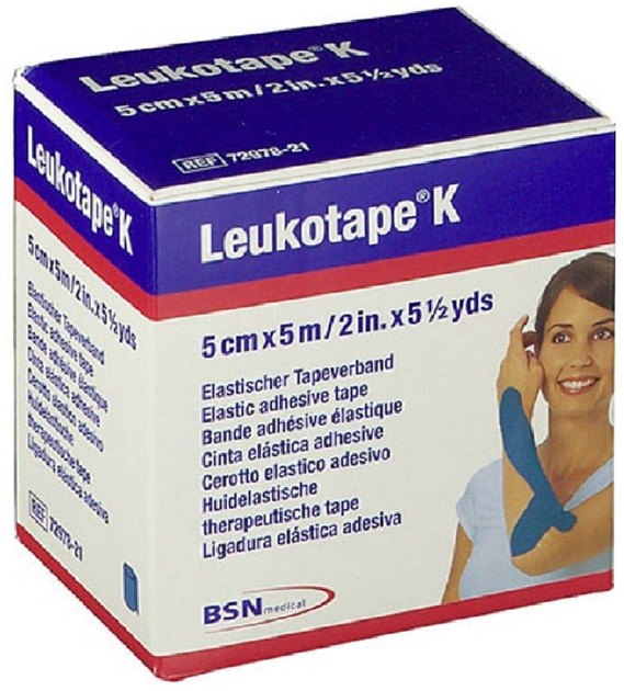 Кінезіо тейп BSN Medical Leukotape K Синій 5 см x 5 м (4042809203424) - зображення 1