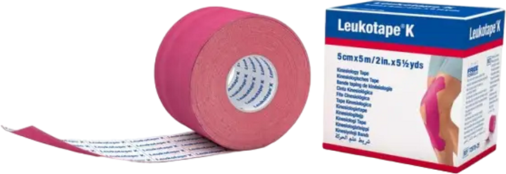 Кинезио тейп BSN Medical Leucotape Розовый K 5 м x 5 см (4042809390797) - изображение 1