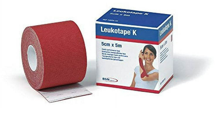 Кинезио тейп BSN Medical Leukotape K Elastic Adhesive Красный 5 см x 5 м (4042809203332) - изображение 1