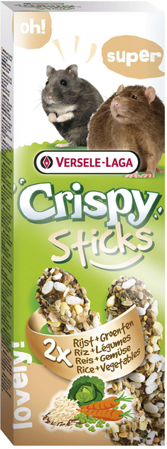 Chrupiące patyczki dla chomików szczuów i mysy Versele-Laga Sticks Rice and Vegetables 2 szt 110 g (5410340620687) - obraz 1