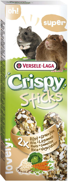 Хрусткі палички для хом'яків щурів і мишей Versele-Laga Sticks Rice and Vegetables 2 шт 110 г (5410340620687) - зображення 1