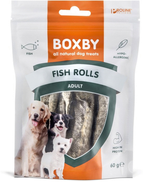 Smakołyk dla psów Boxby Fish Rolls 60 g (8716793906789) - obraz 1