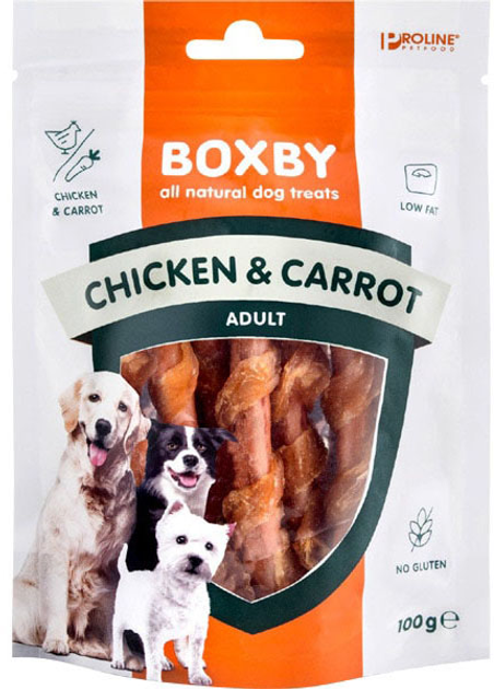 Ласощі для собак Boxby Chicken and Carrot 100 г (8717249774389) - зображення 1
