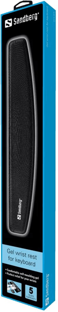 Podkładka pod nadgarstki Sandberg Gel wrist rest for keyboard Black (5705730520259) - obraz 3