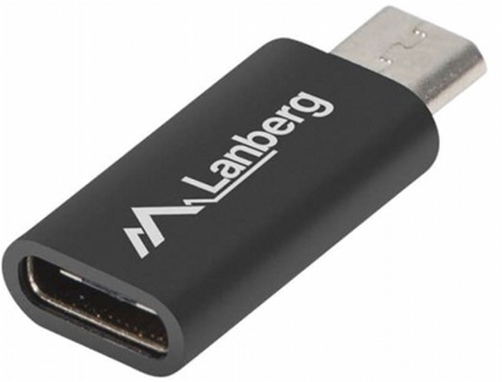 Adapter Lanberg USB Type-C - micro-USB M/F Black (AD-UC-UM-01) - obraz 1