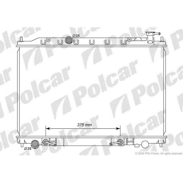 Радиатор охлаждения двигателя POLCAR NISSAN Murano 2.5 (QR25DE) АТ, 03-07, 21460CB000 (2748081) - изображение 1