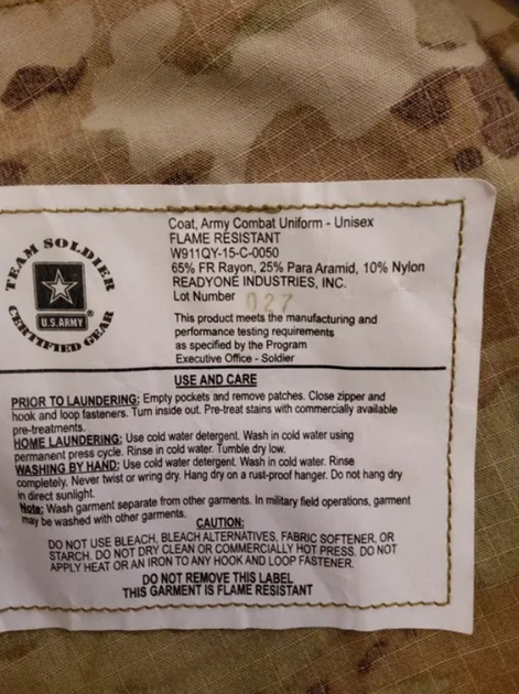 Комплект вогнестійкий військова форма армії США Army Combat Uniform Multicam Defender M Medium Short - зображення 10