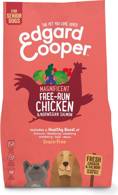 Karma sucha dla psów seniorów Edgard & Cooper Fresh Free-Run Chicken and Norwegian Salmon 2.5 kg (5425039485171) - obraz 1