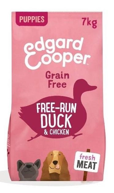 Karma sucha dla szczeniąt Edgard & Cooper Fresh Free-Run Duck and Chicken 7 kg (5425039485225) - obraz 1
