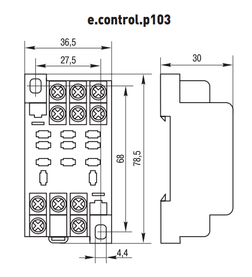Разъем модульный к реле ly3 10А E.Next e.control.p103s i.ptf.11a - изображение 2
