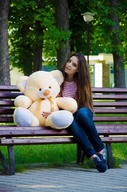 Мягкая игрушка Плюшевый мишка My Best Friend Томми 100 см Персиковый - Фото 2 Мягкая игрушка Плюшевый мишка My Best Friend Томми 100 см Персиковый - изображение 2