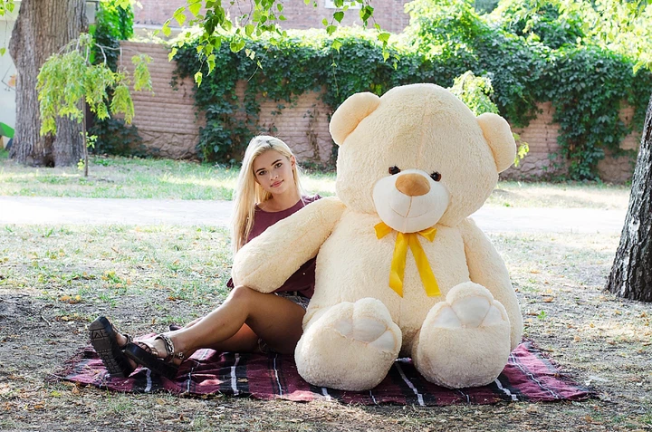 М'яка іграшка Плюшевий ведмідь My Best Friend Ветли 200 см Персиковий - зображення 7