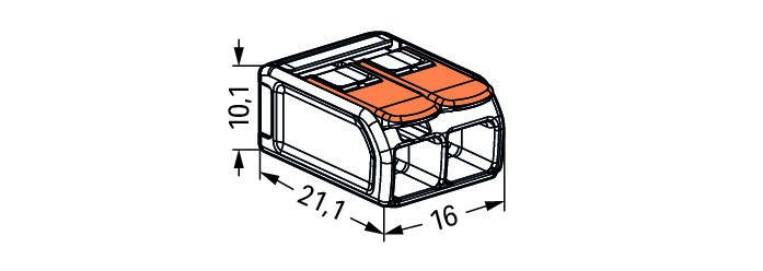 Клемма соединительная с нажимным рычагом Wago 221-612 для 2 гибких проводов 0,5-6 кв.мм прозрачная - изображение 3