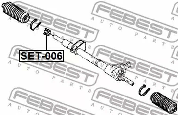 Ремкомплект рулевого механизма (стоп. кольца, уплотн.) Scenic II, FEBEST (SET006) - изображение 2