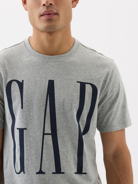 Футболка бавовняна довга чоловіча GAP 866774-02 S Сіра (1200132219502) - зображення 4