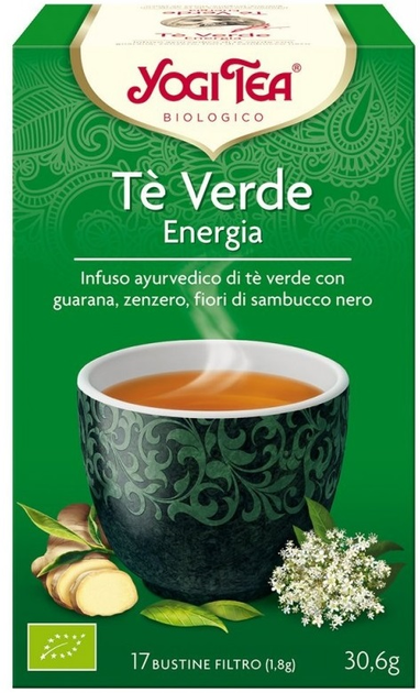 Herbata Yogi Tea Energia Te Verde 17 torebek (4012824401952) - obraz 1