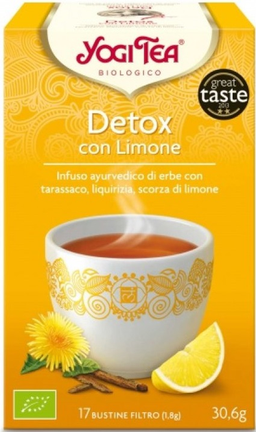 Herbata Yogi Tea Detox Con Limon 17 torebek x 1.8 g (4012824401853) - obraz 1