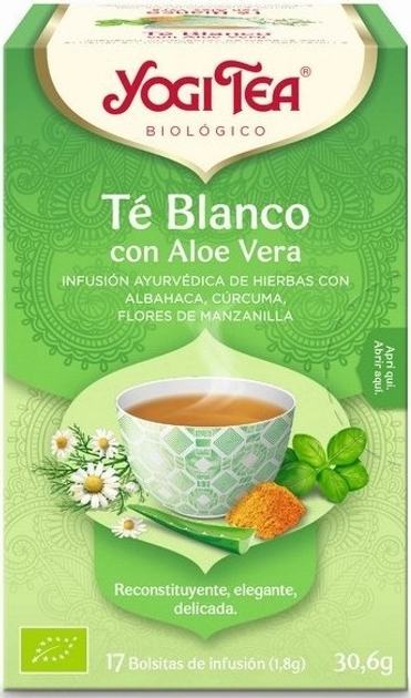 Чай Yogi Tea Te Blanco Con Aloe Vera 17 пакетиків x 1.8 г (4012824404359) - зображення 1