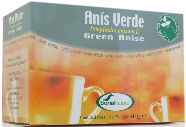 Чай Soria Natural Anis Verde 20 пакетиков (8422947030636) - изображение 1