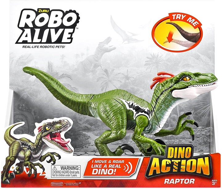 Interaktywny dinozaur Robo Alive Dino Action Raptor Zielony (4894680021358) - obraz 2