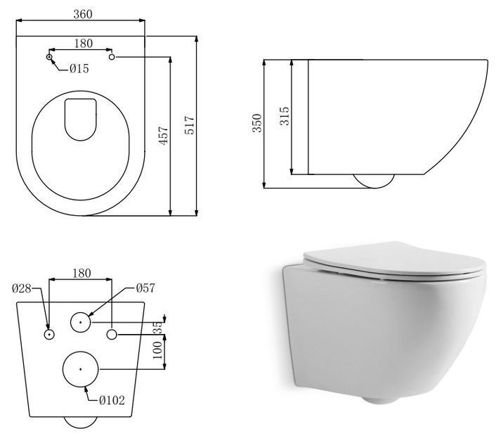 Инсталляция GROHE Rapid SL 38840000 (3873200A) c панелью смыва Skate Cosmopolitan 38732000 + унитаз DEVIT Universal Rimless 3020162 с сиденьем Soft Close дюропласт - изображение 4