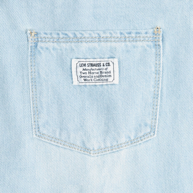 Sukienka ogrodniczka dziecięca dla dziewczynki jeansowa Levi's 4EH031-L6Q 134-140 cm Niebieska (3665115966541) - obraz 4