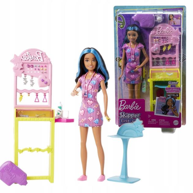 Lalka z akcesoriami Mattel Barbie Skipper Przekłuwanie uszu Pierwsza praca (0194735101818) - obraz 2