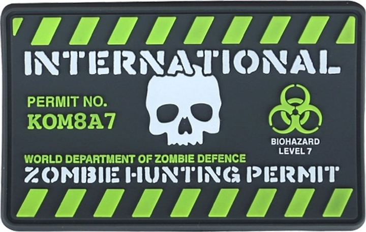 Шеврон/патч Kombat UK Zombie Hunting Permit 8x5 см (kb-zhpp) - зображення 1