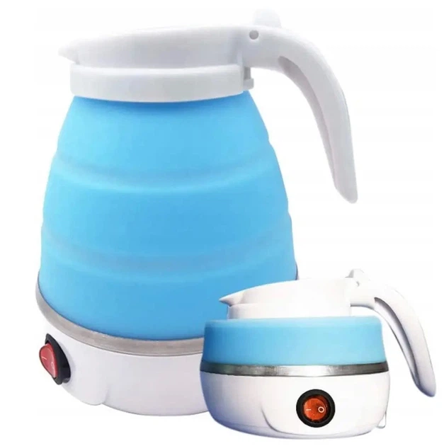 Электрочайник дорожный силиконовый 0,6л 600W 220V Travelling Folding Kettle WGZ-011 Синий (2711) - изображение 3