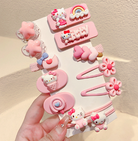 Набор детских мультяшных заколок зажимов для волос для девочки Hello Kitty Хелло Китти 12шт розовый (AN)31429 - Фото 1 Набор детских мультяшных заколок зажимов для волос для девочки Hello Kitty Хелло Китти 12шт розовый (AN)31429 - изображение 1