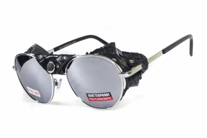 Окуляри захисні Global Vision Aviator-5 (silver mirror) дзеркальні сірі зі знімним ущільнювачем - зображення 1