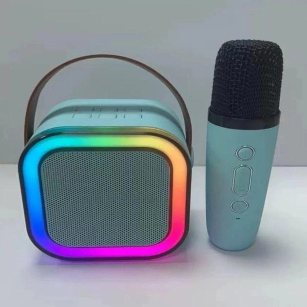 Мини детское караоке K12 с колонкой, с LED-подсветкой и одним беспроводным микрофоном (LED-1214) - изображение 4