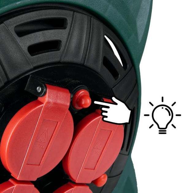 Przedlużacz bębnowy DPM IP44 z lampą LED 4 gniazda 15 m (PB1515L) - obraz 6