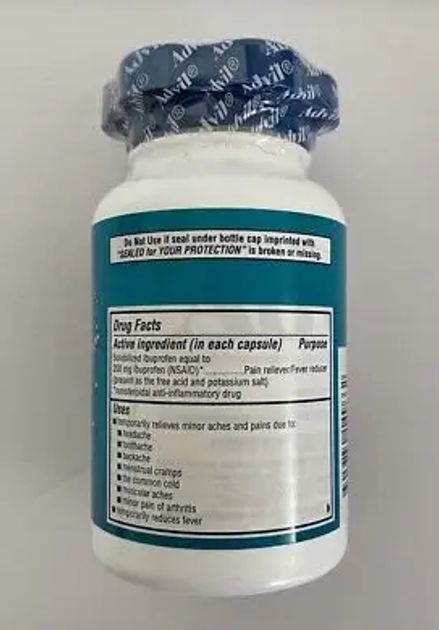 Advil liquid gel, обезболивающее, 200 мг 160 капсул - изображение 2