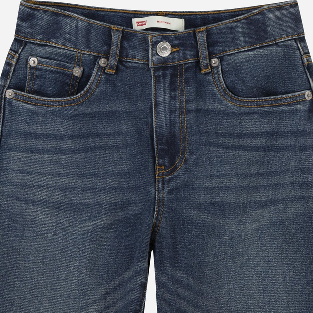 Jeansy mom fit młodzieżowe dziewczęce Levi's Lvg Mini Mom Jeans 4EG377-BIU 158 cm Ciemnoniebieskie (3666643045852) - obraz 7