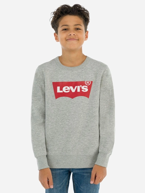 Bluza bez kaptura chłopięca Levi's Lvb-Batwing Crewneck Sweatshirt 8E9079-C87 122-128 cm Szara (3665115046120) - obraz 1